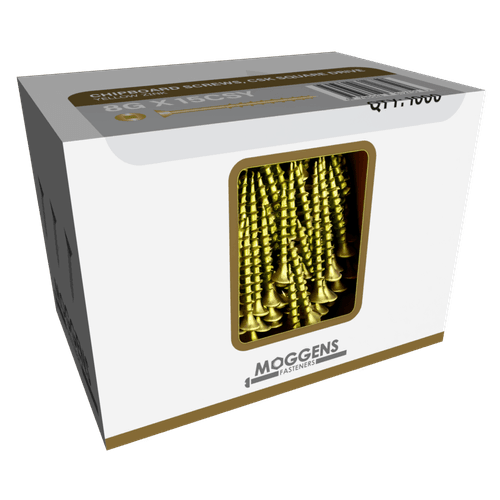 Chipboard Screws - Square Drive - Yellow Zinc