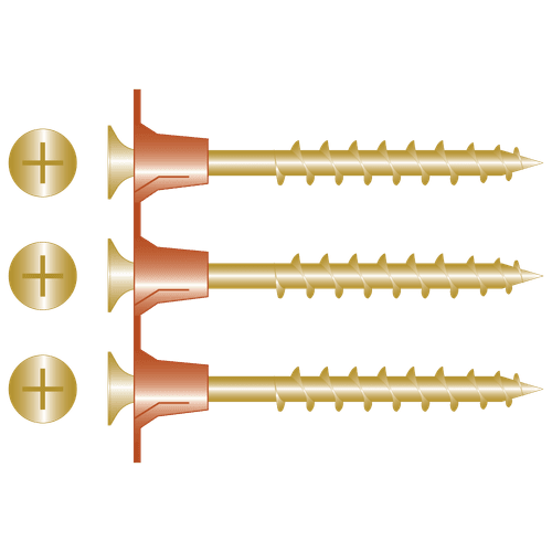 Collated Plasterboard Screws - Yellow Zinc