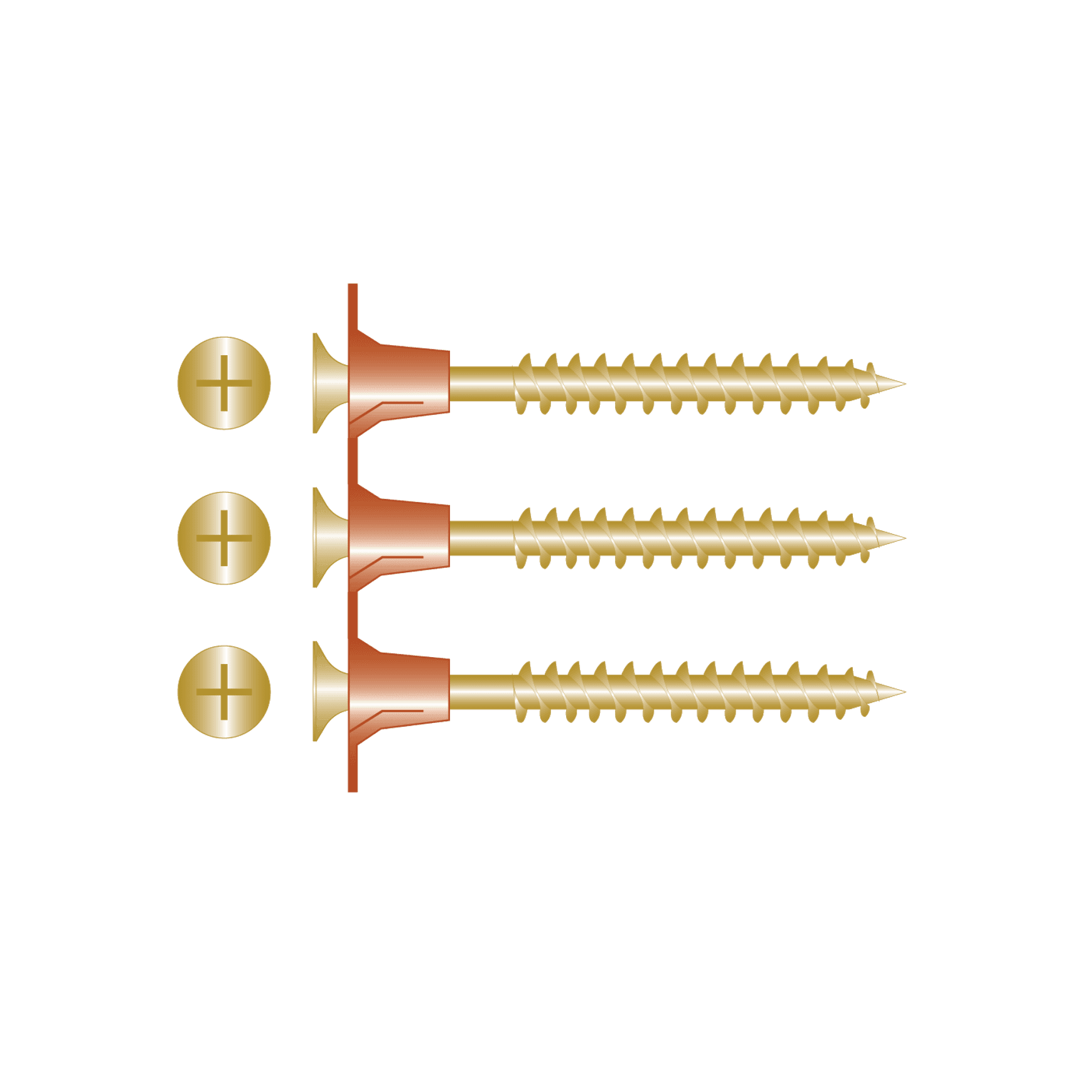 Collated Plasterboard Screws - Yellow Zinc