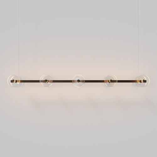 Coral Linear Bar Pendant - Clear Glass