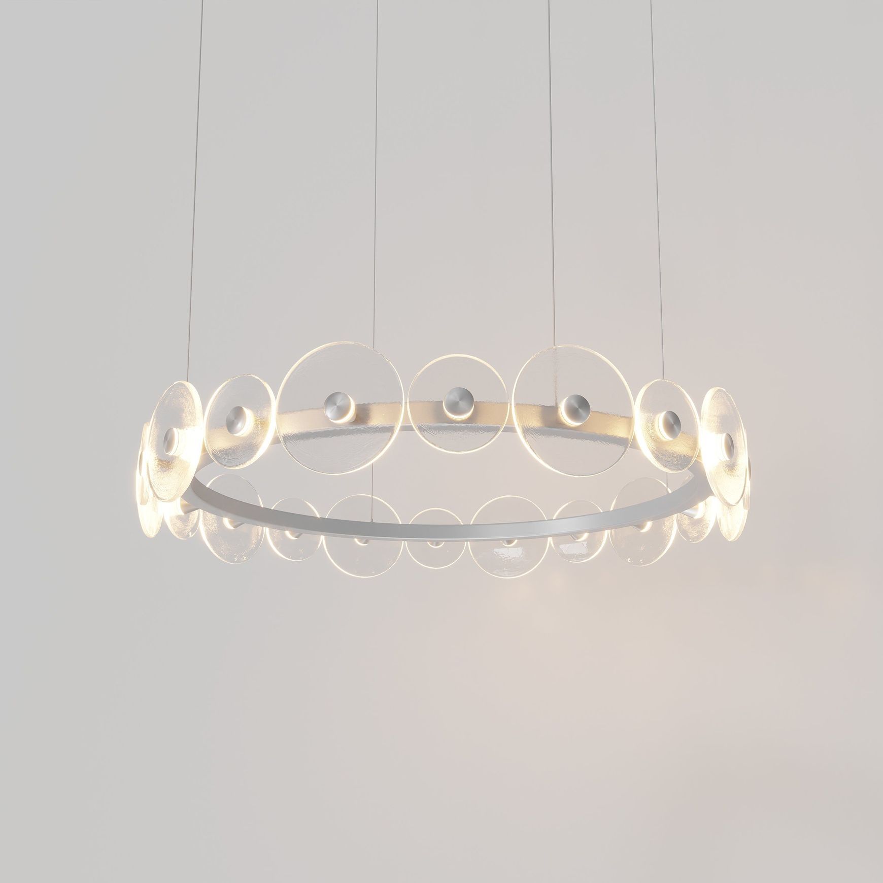 Coral Ring Pendant (20) - Clear Glass
