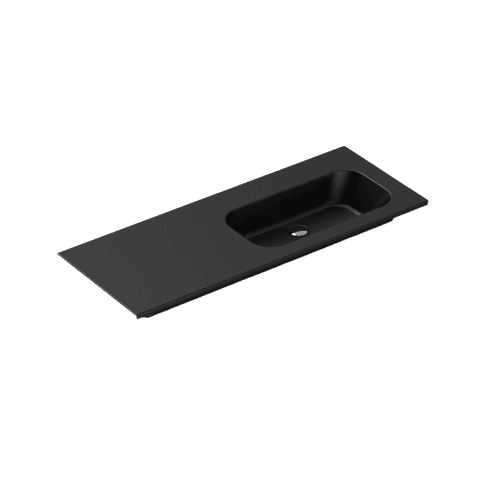 Casello 1200 Right Basin Vanity Top Matt Black