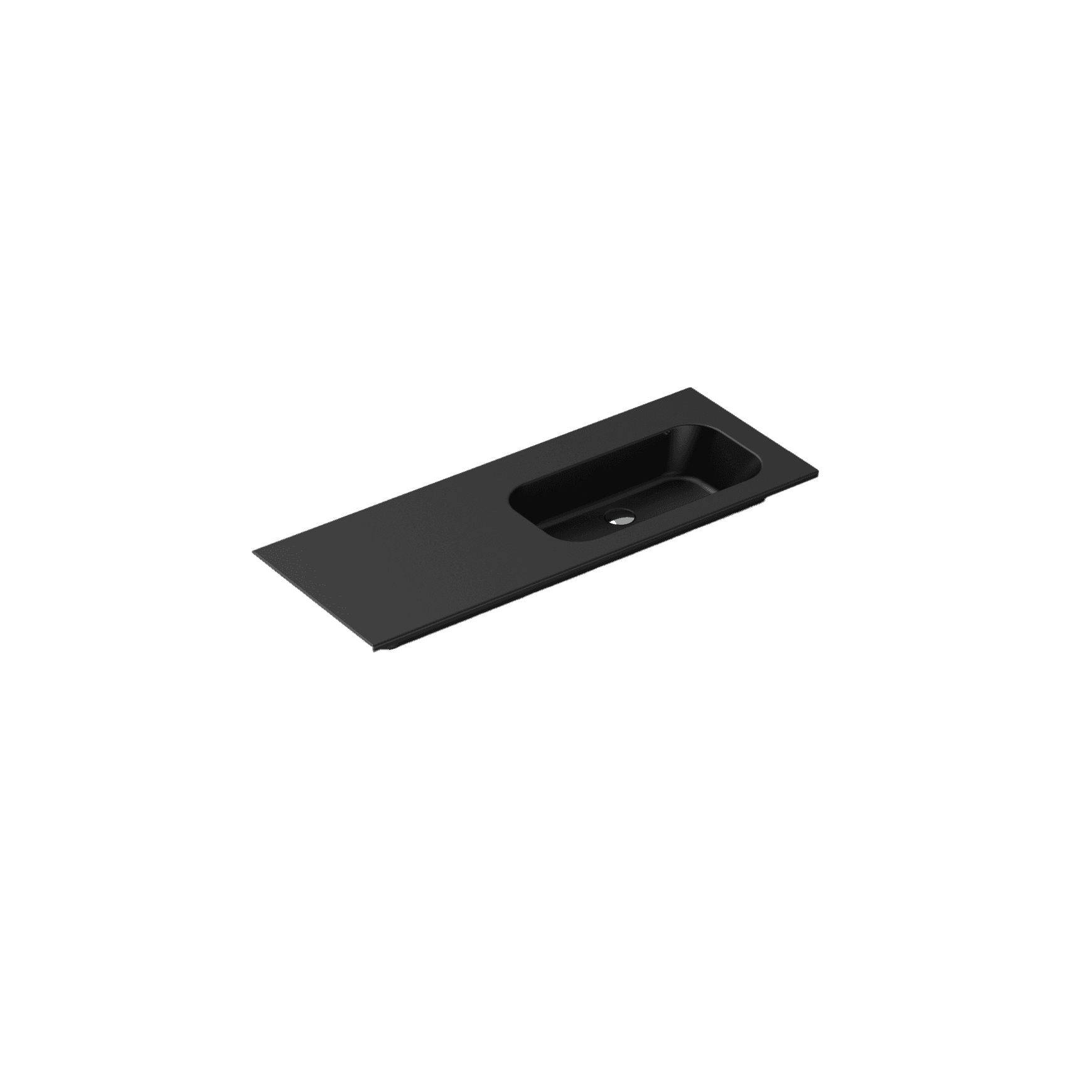 Casello 1200 Right Basin Vanity Top Matt Black