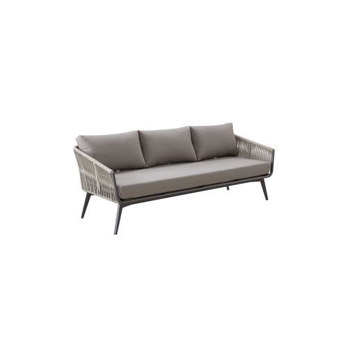Kereru Aluminium and Rope Outdoor 3 Seater Sofa