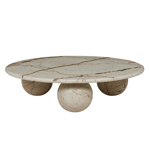 Soren Liv Atlas Sphere Coffee Table | Brown Vein Marble