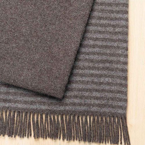 Weave Home Catlins Throw - Charcoal and Brown | 100% Wool