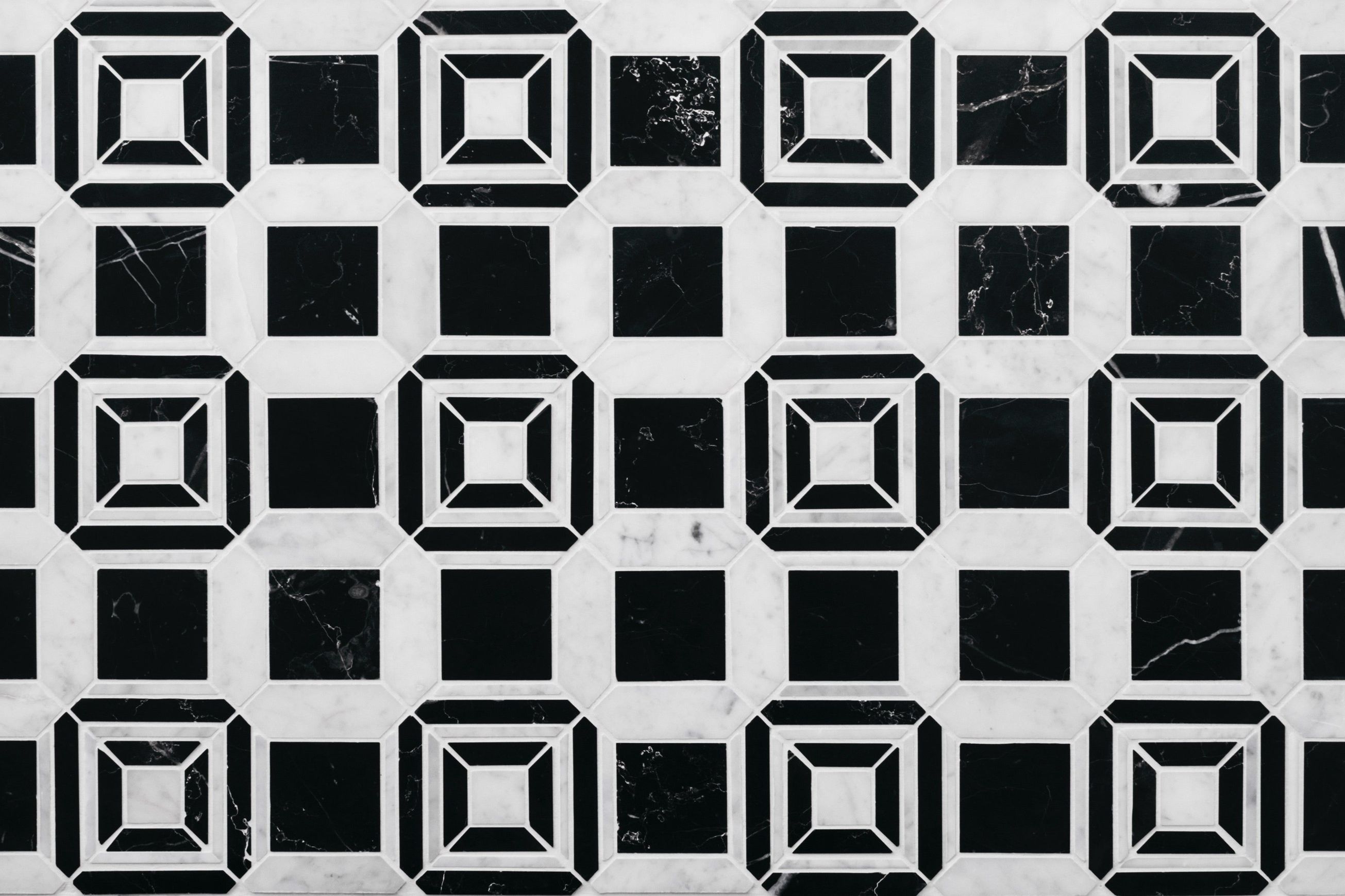 Labyrinth Channel Carrara and Nero Marble By Steve Cordony