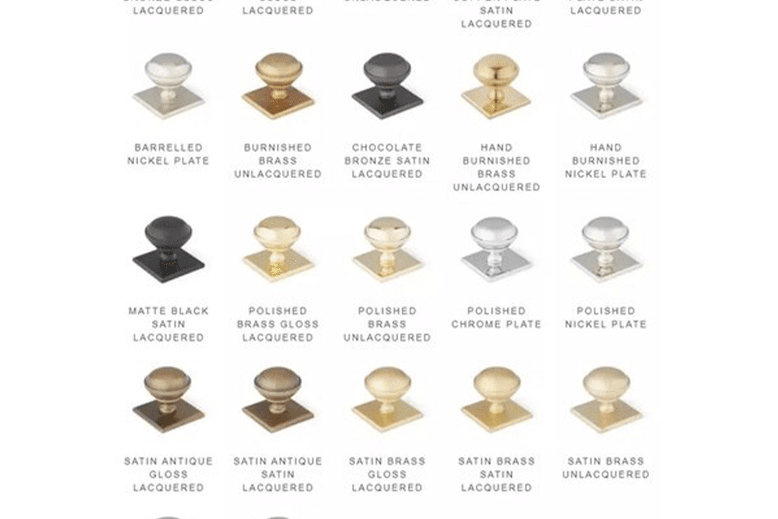 Armac Martin - Digbeth Square Cabinet Knob with Plate