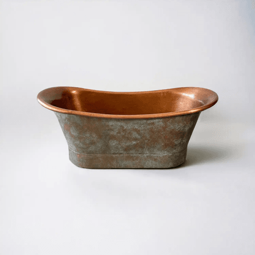 Antique “Hammered Vert de Gris” – Copper Bath