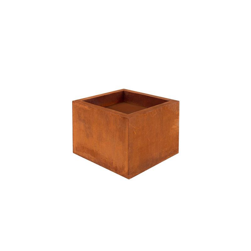Corten Steel Square Fire Pit Brazier - Natural Rust Patina Finish 55 X 55 X 42cm