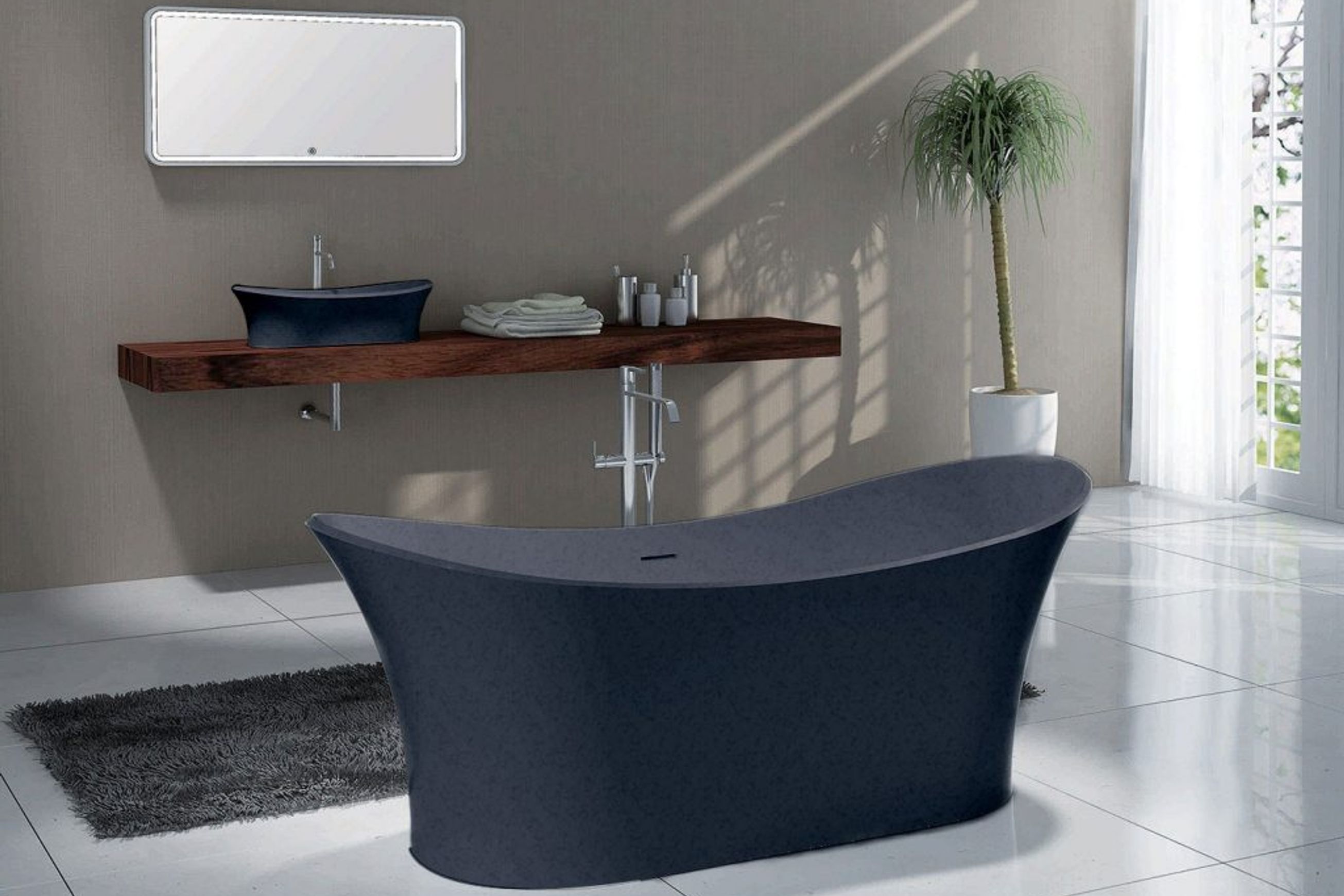 Pietra Bianca Crown Freestanding Stone Bath