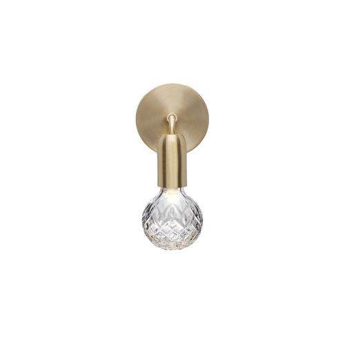 Clear Crystal Bulb Wall Lamp - Brushed Brass