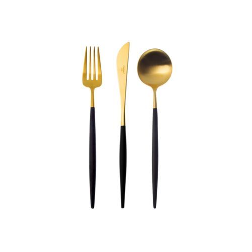 Goa Black & Matt Gold 58 Piece Cutlery Set