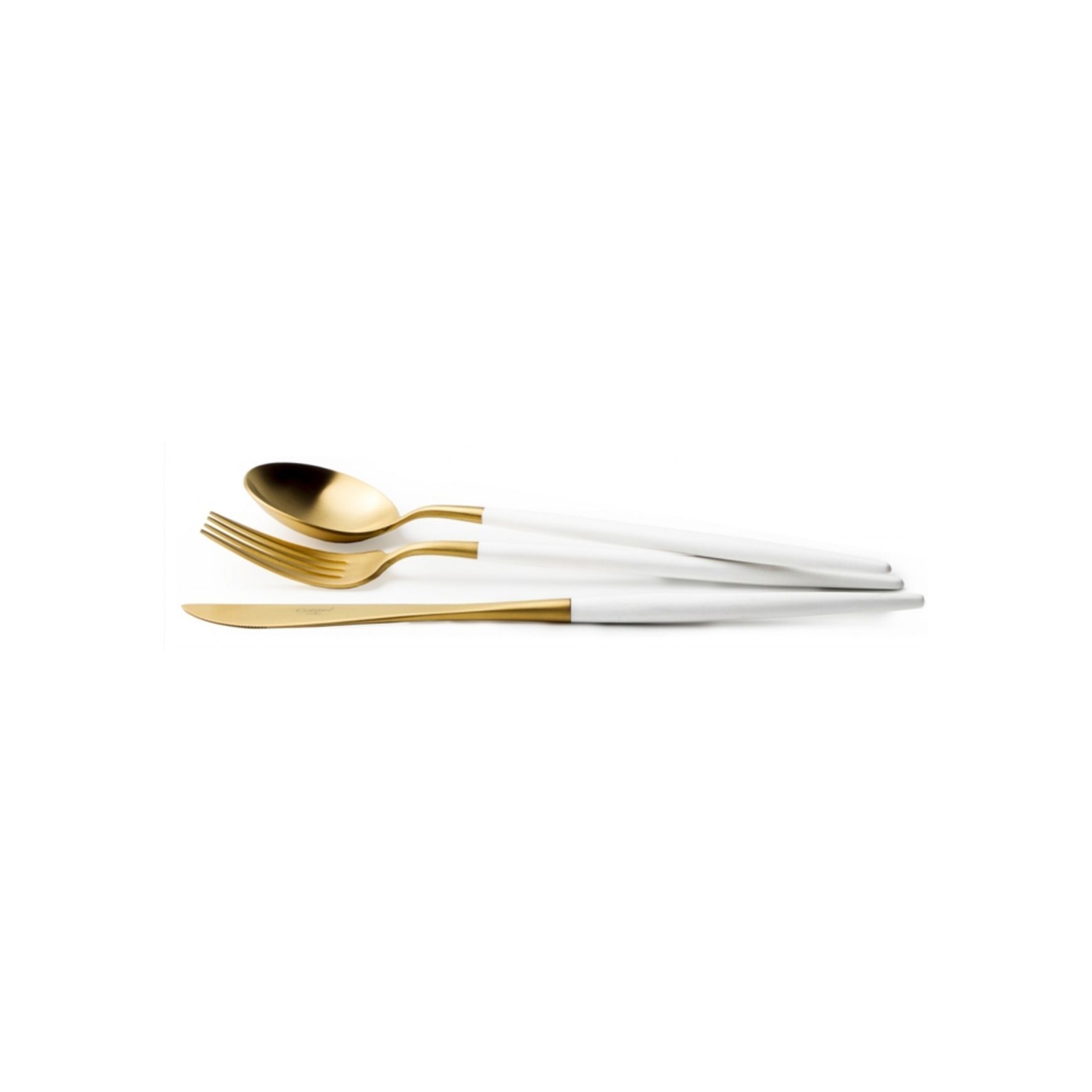 Goa White & Matt Gold 58 Piece Cutlery Set