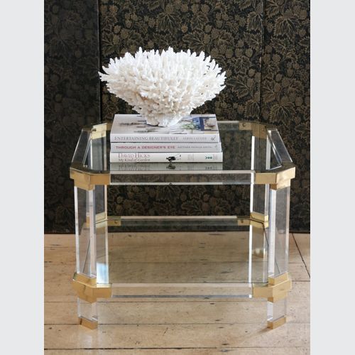 Italian Brass And Glass Side Table C.1970's