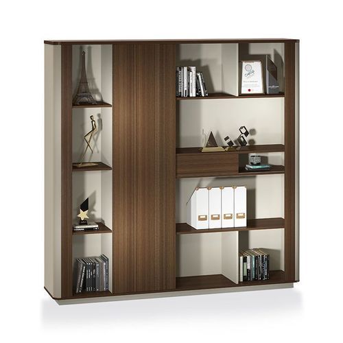 ANDERSON Display Unit 200cm - Walnut Gold & Beige