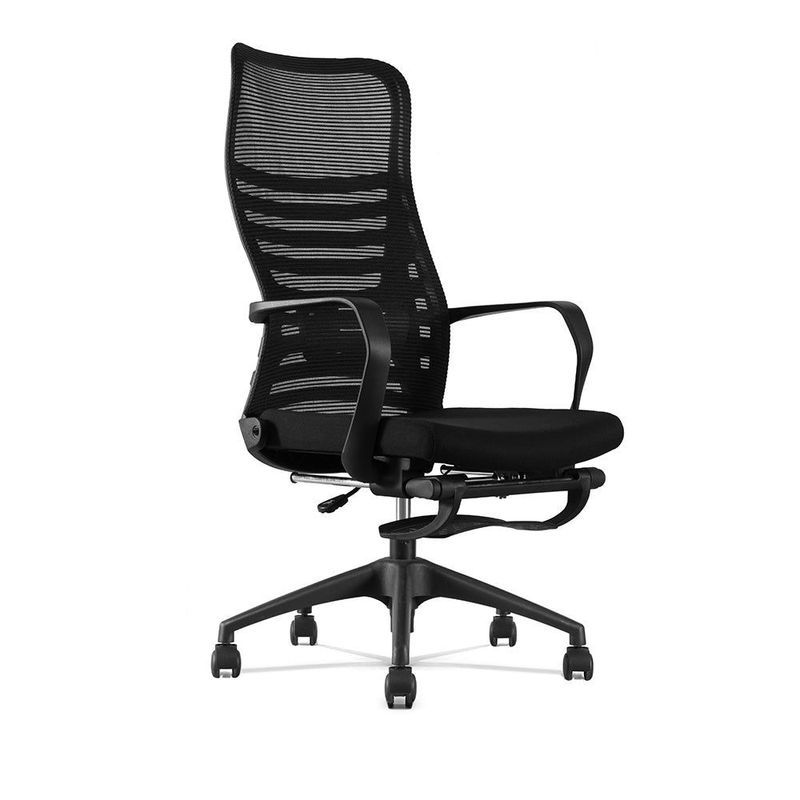 STEN High Back Office Chair with Retractable Footrest - Black
