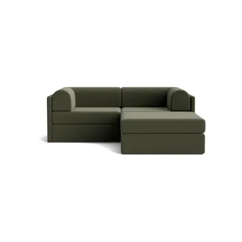 Addy 3 Seater Chaise Sofa - Eden Leaf