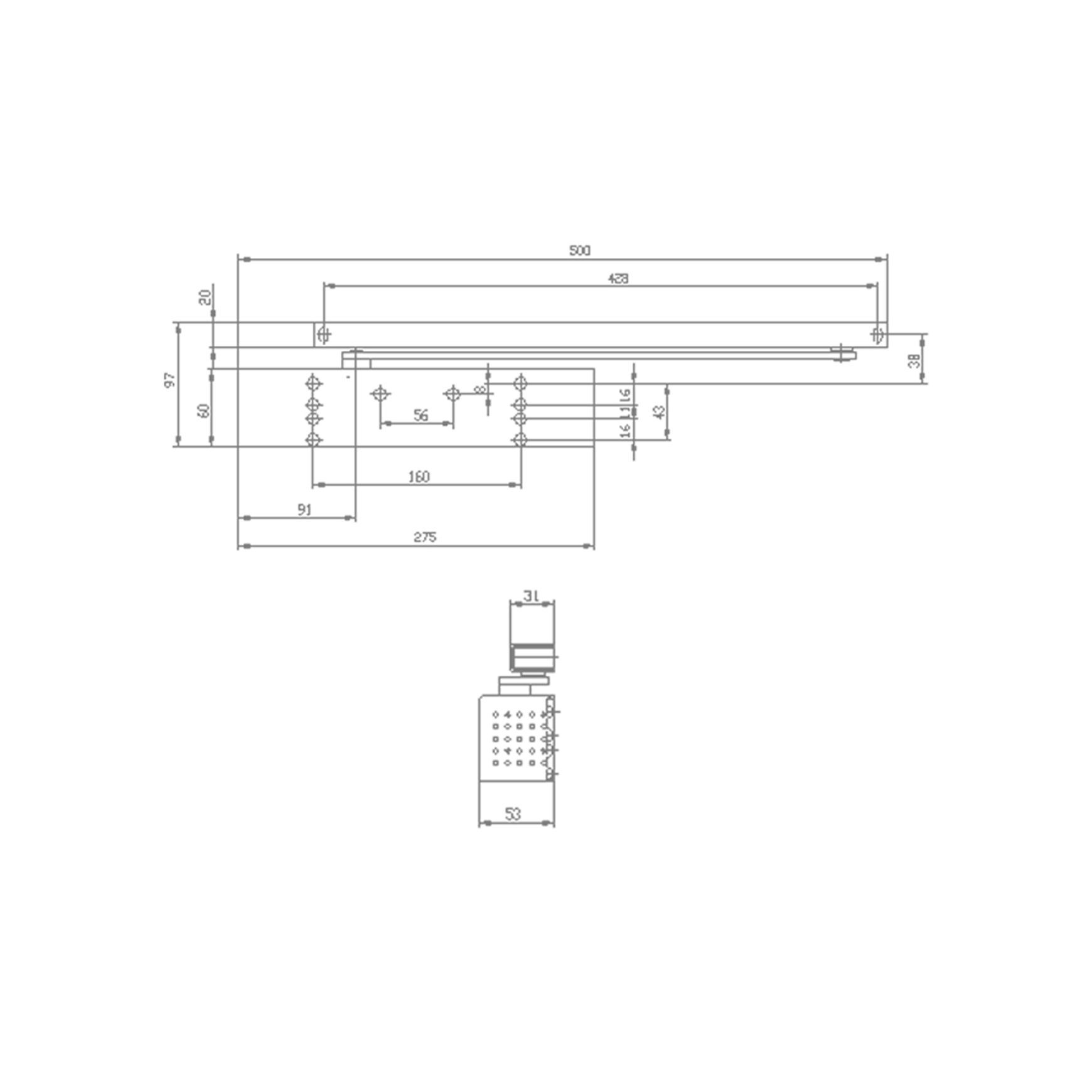 Dorma TS93G EN1-5 Door Closer Push Side Silver Fire Rated 43100501