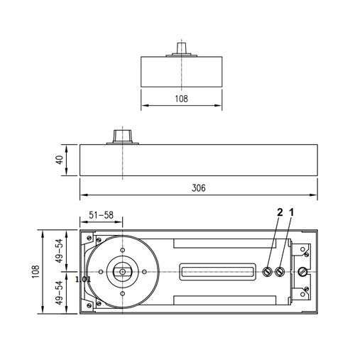 Dorma BTS84 EN2 Floor Spring Non Hold Open for Single & Double Action Doors 81125002