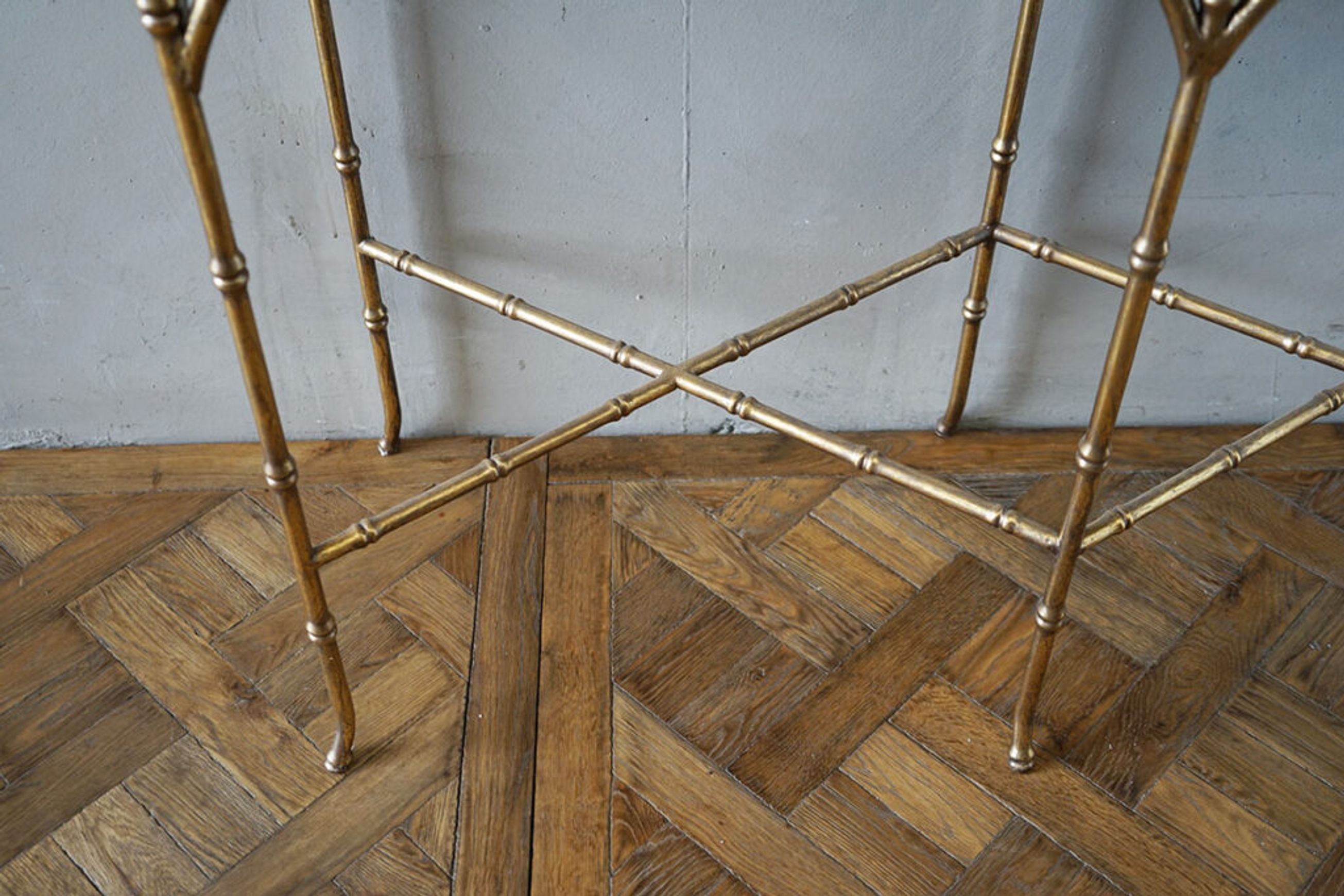 Gilded Iron Faux Bamboo Console
