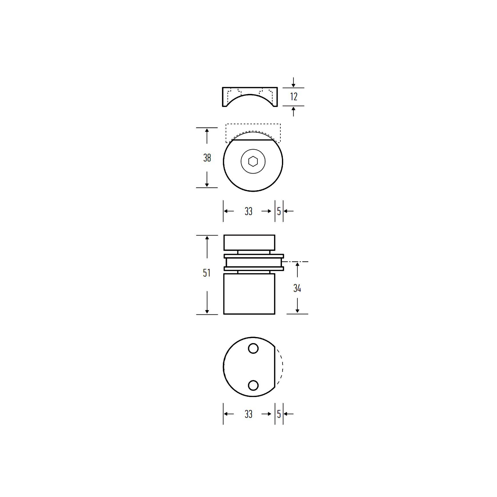 Halliday & Baillie Round Floor Magnetic Door Stop
