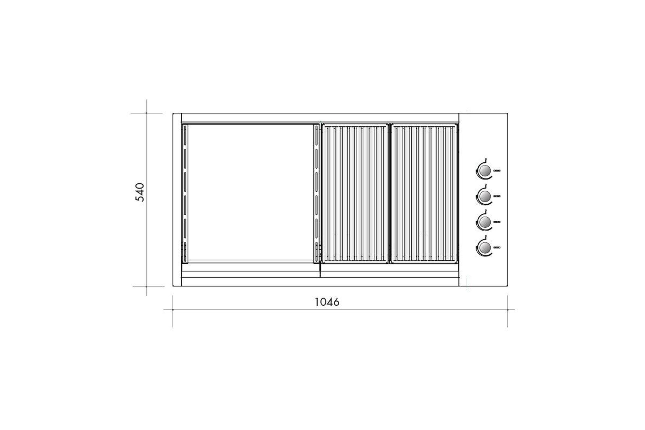 Artusi 104cm 4 Burner Built-In Gas BBQ - Black