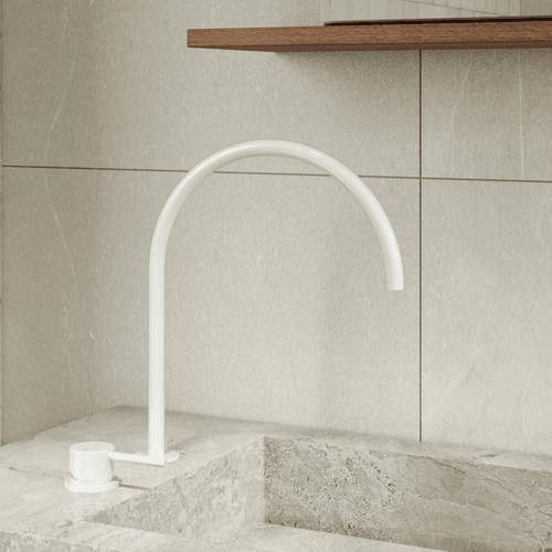 Elysian Bench-Mounted Mixer | White