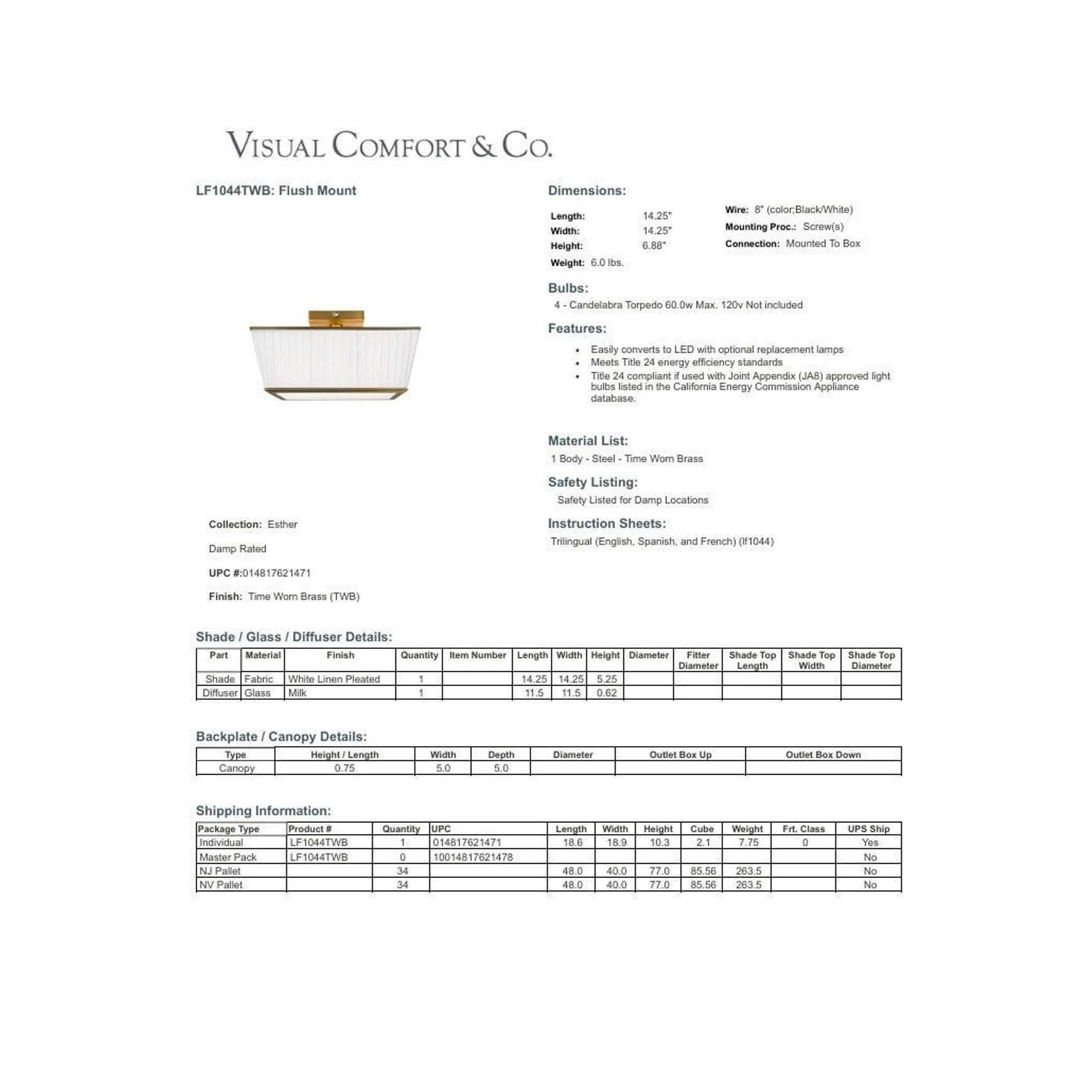 Visual Comfort Studio Esther Flush Mount