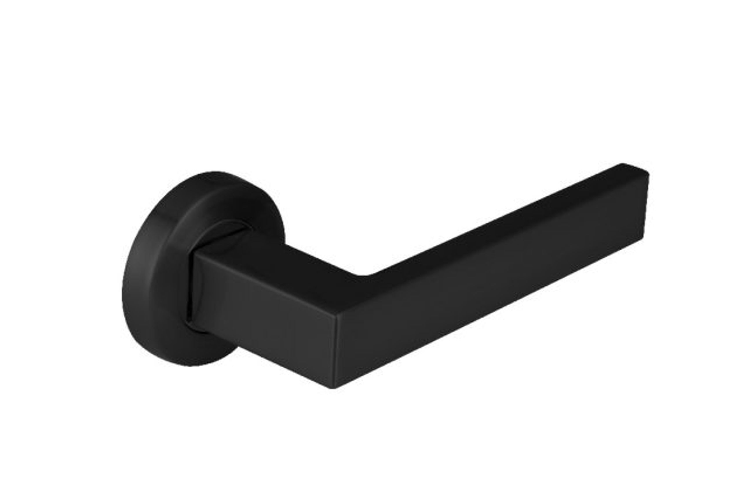 F1121L Lever Handle On Round Small Rose Matt Black