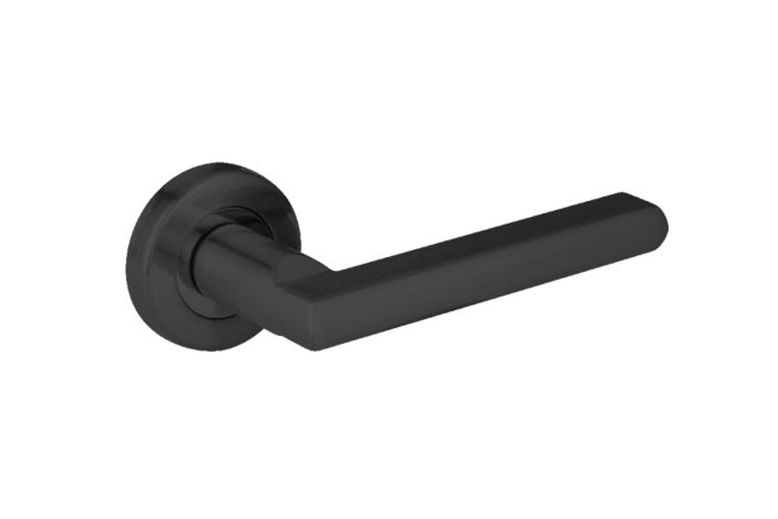F1187L Lever Handle On Round Small Rose Matt Black