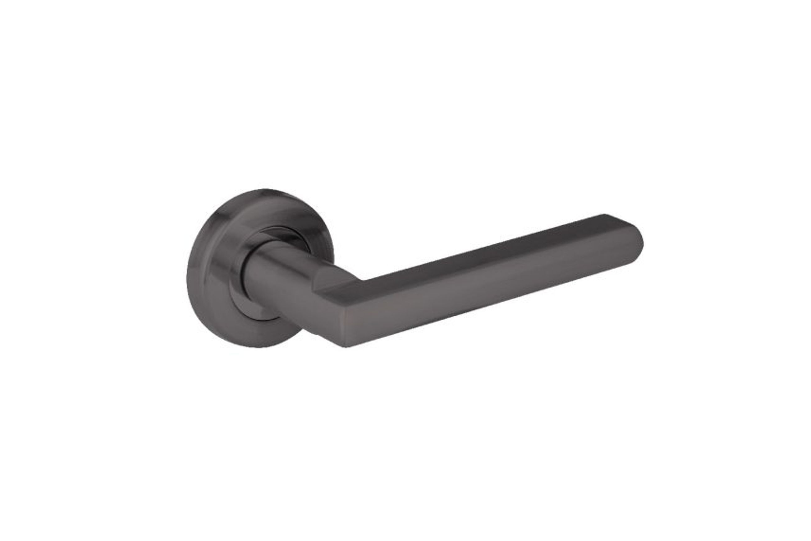 F1187L Lever Handle On Round Small Rose Nickel Graphite