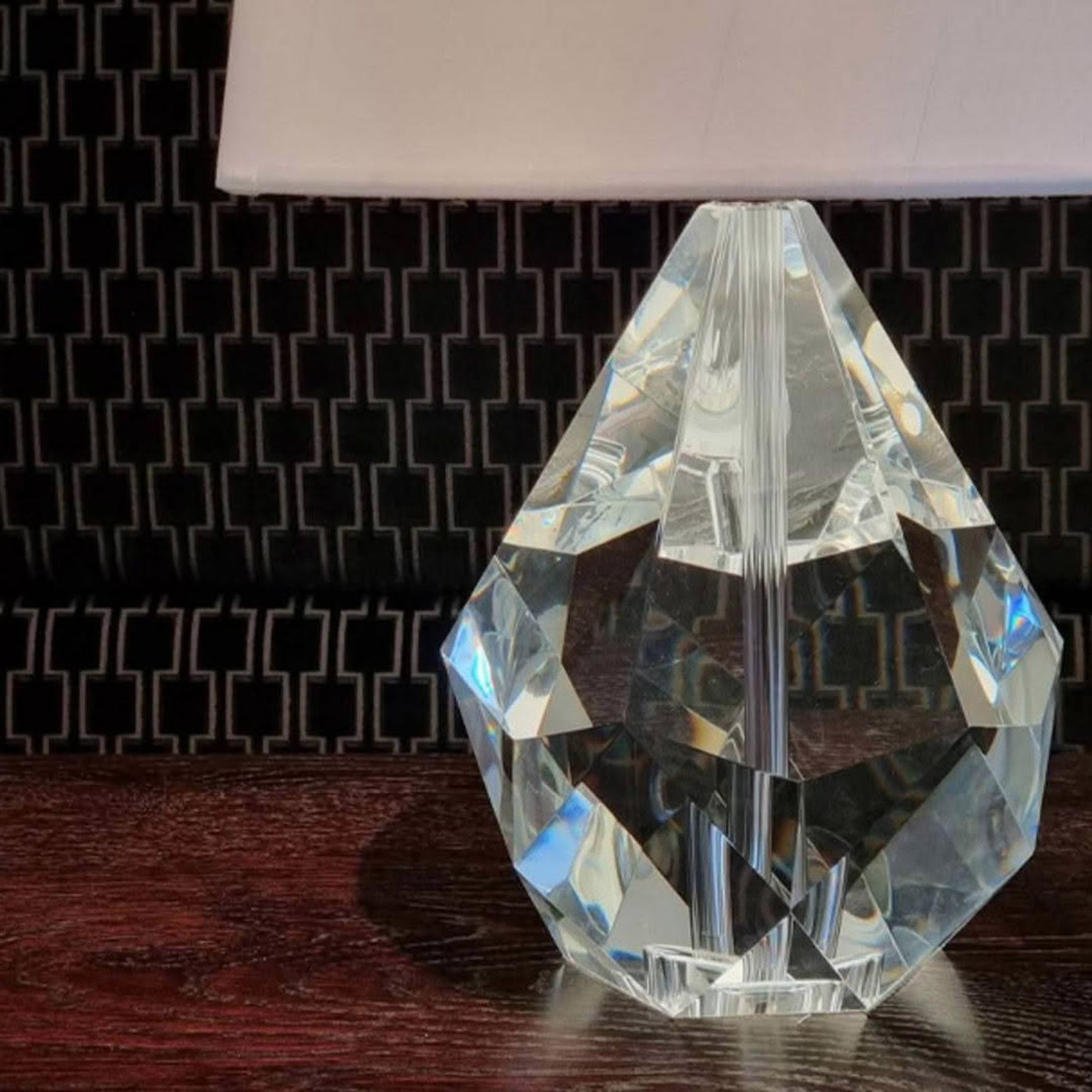 Florence Table Lamp - Crystal With White Shade