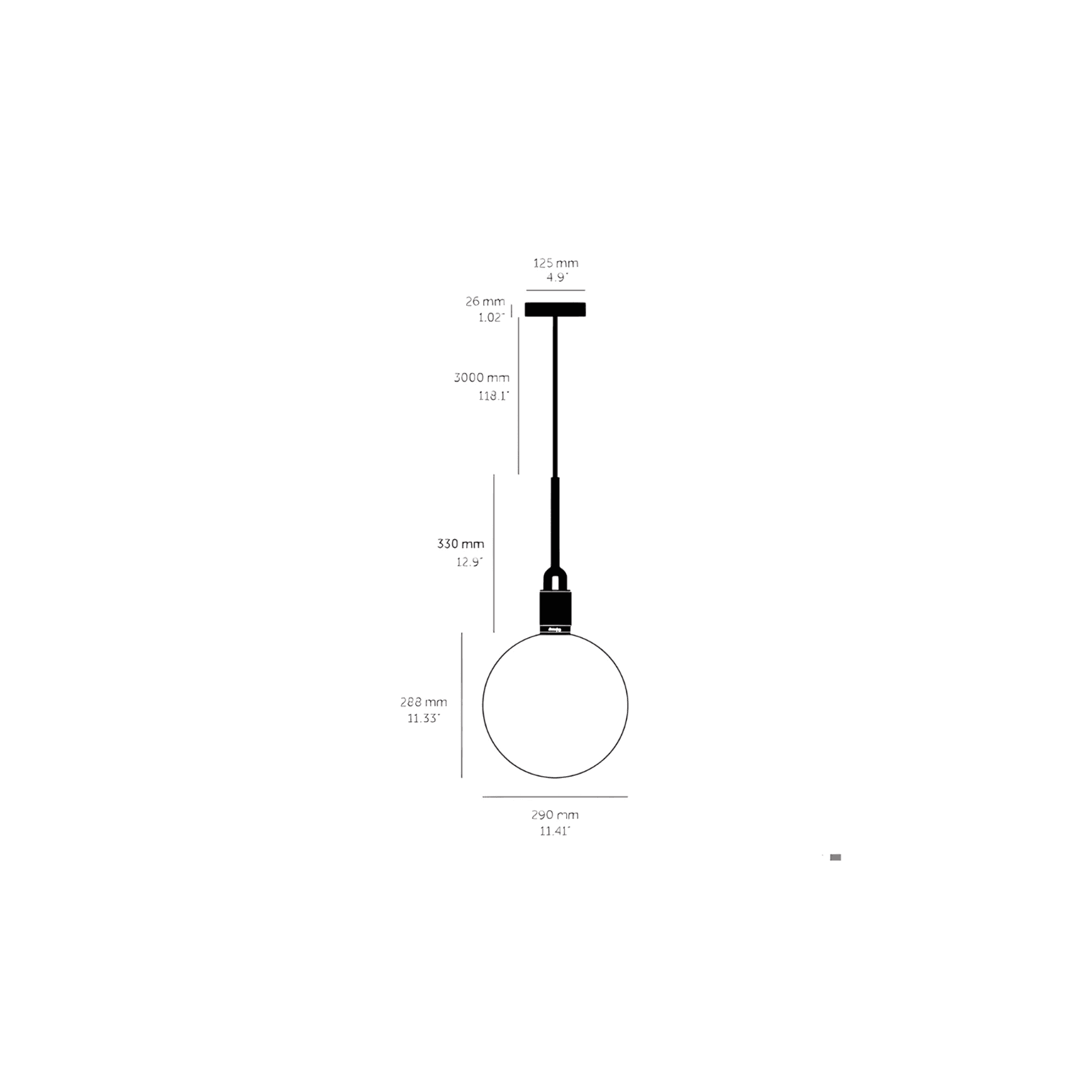 Forked Globe Pendant