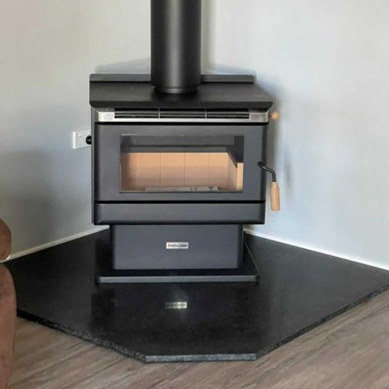 Foundry 1250 x 1250 Black Granite Corner Hearth