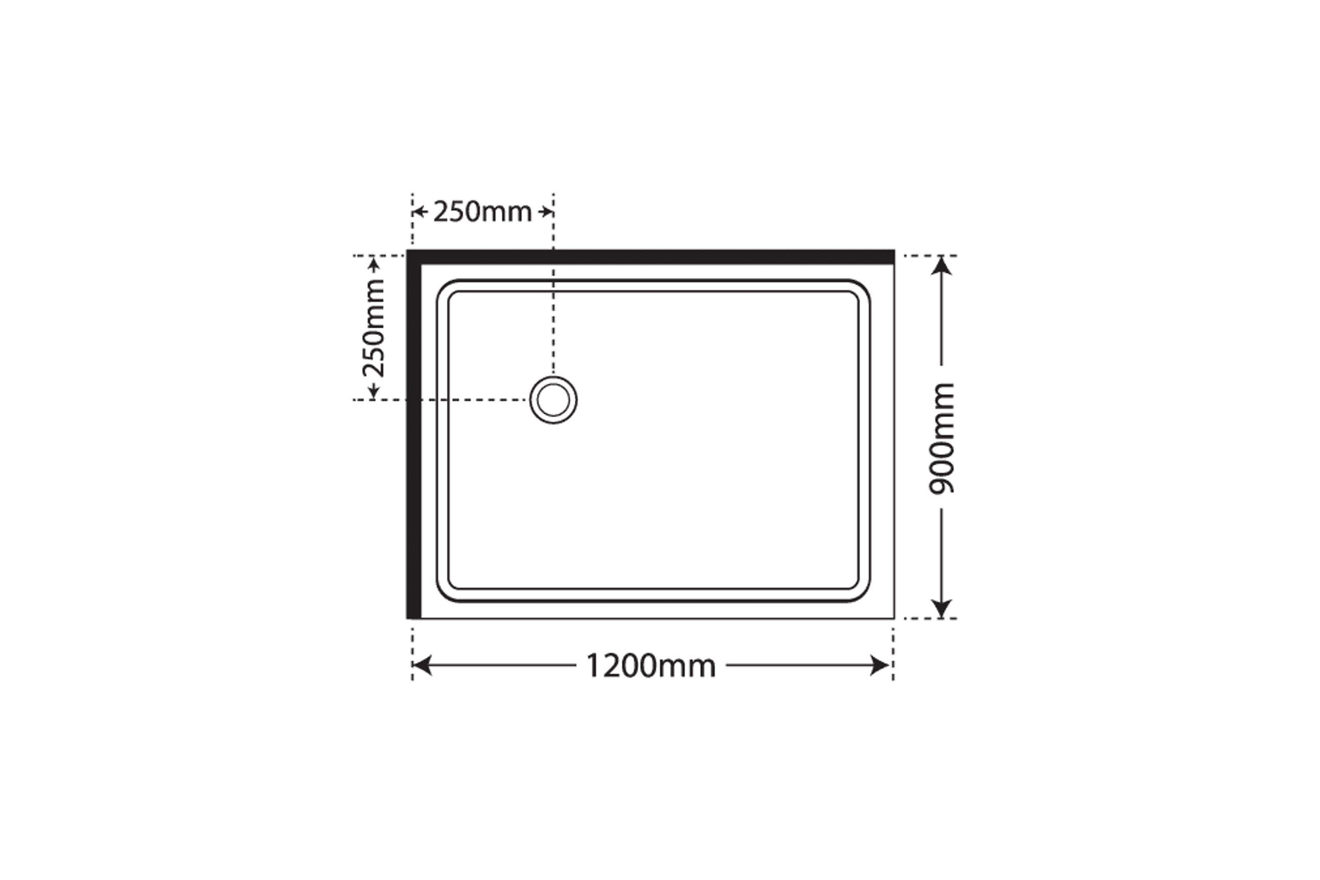 Adjustable Frameless Pivot Square 1200×900 dimensions