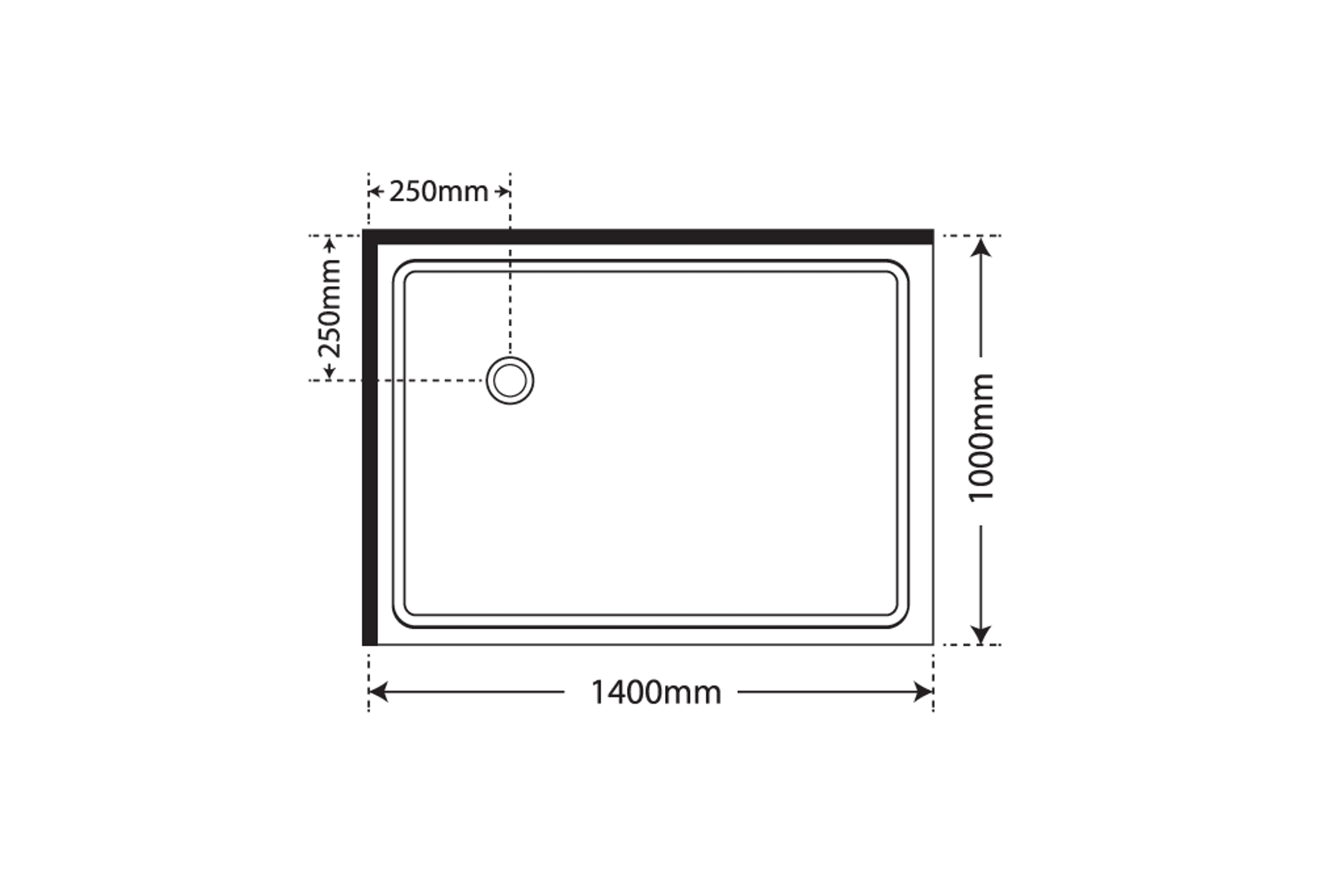 Adjustable Frameless Pivot Square 1400×1000 dimensions