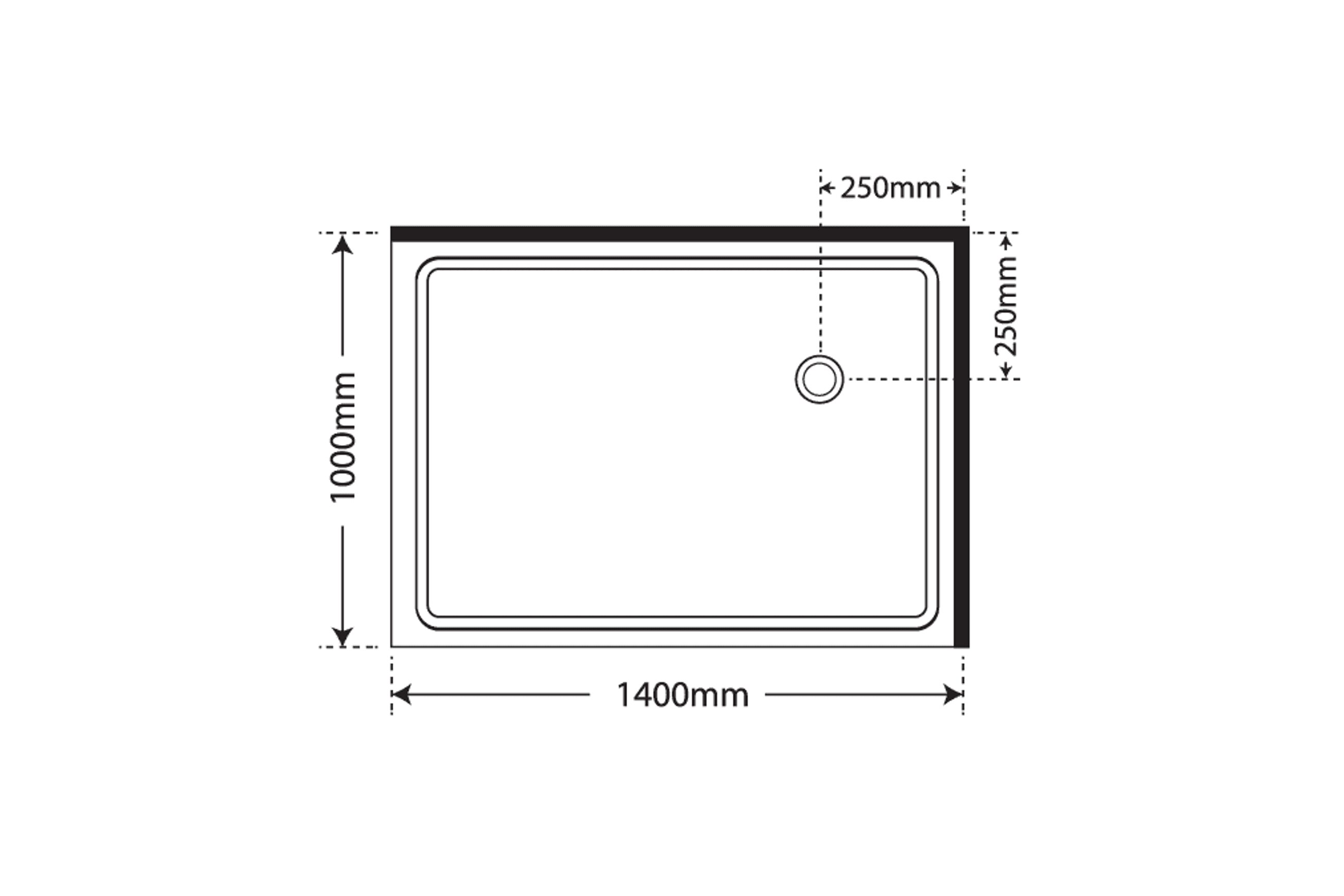 Premier Frameless 2 Sided Sliding Door Shower 1400×1000