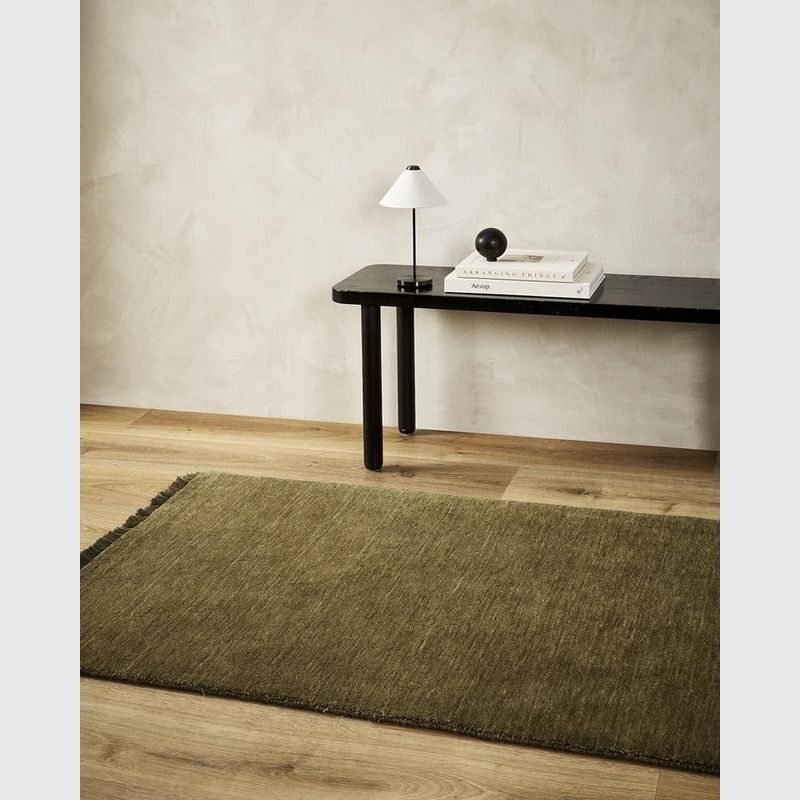 Baya Sandringham 100% NZ Wool Floor Runner Rug - Moss