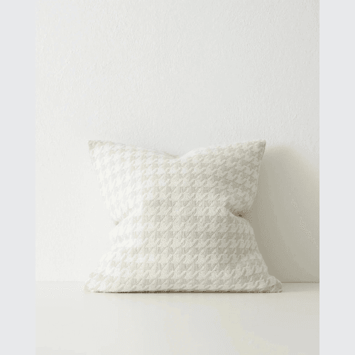 Weave Home Giovanni Cushion - Salt | Bouclé Houndstooth