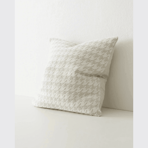 Weave Home Giovanni Cushion - Salt | Bouclé Houndstooth