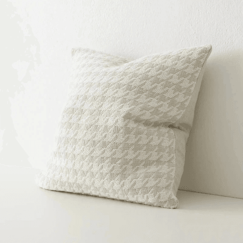 Weave Home Giovanni Cushion - Salt | Bouclé Houndstooth