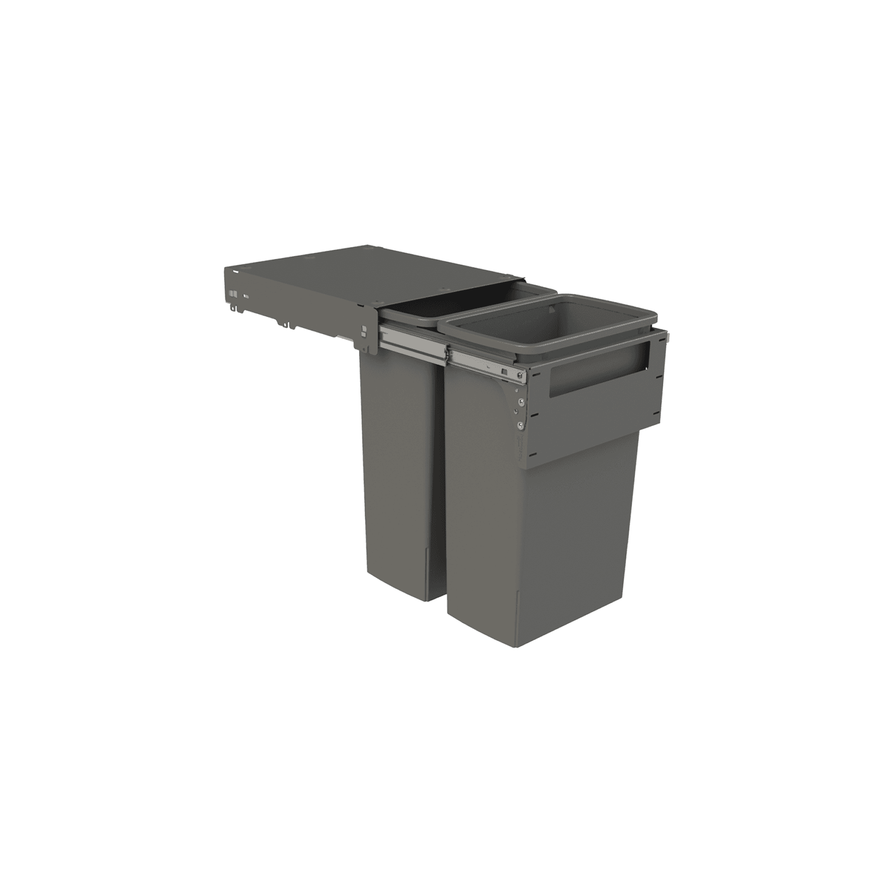 Hideaway Compact 2 x 40L Buckets | Door Pull | Cinder