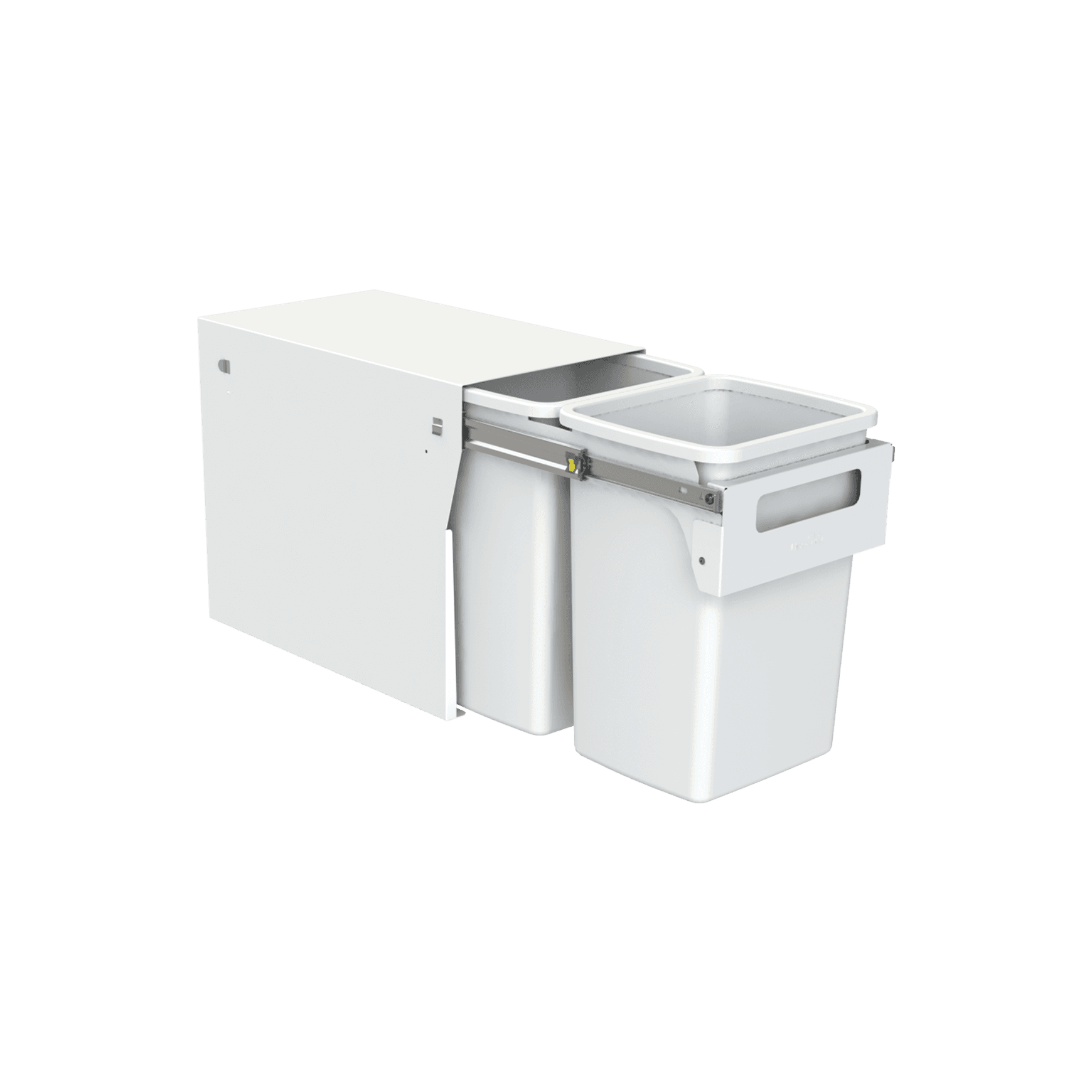 Compact Floor Mount 2 x 20L | Handle Pull | White