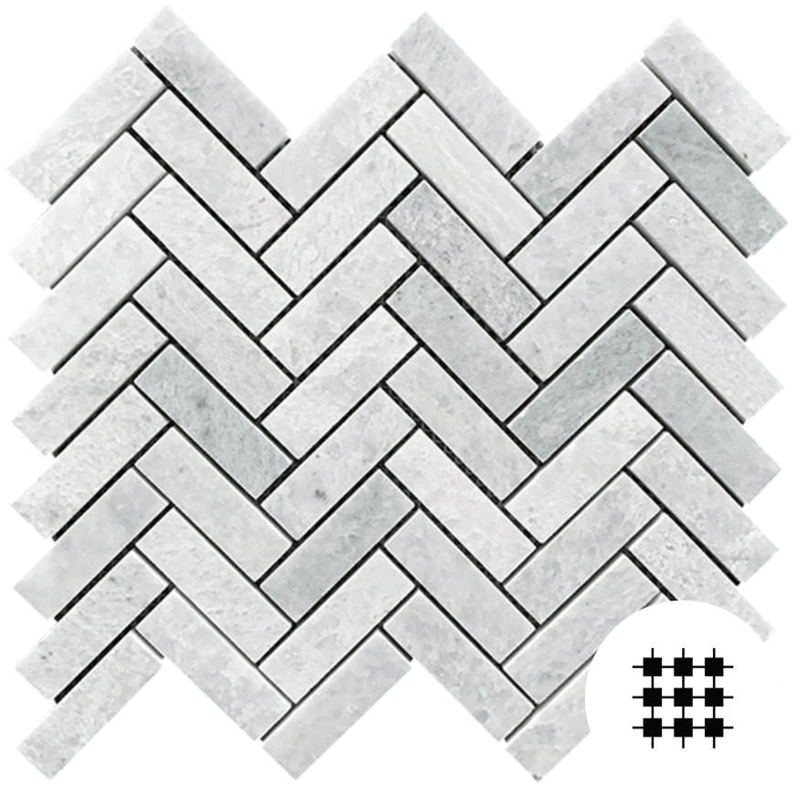 Ming Green Herringbone Mosaic