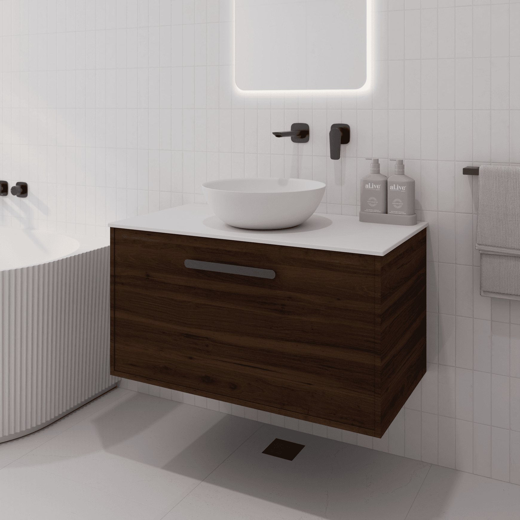 Hako 900 Vanity | Villastone Slab Top