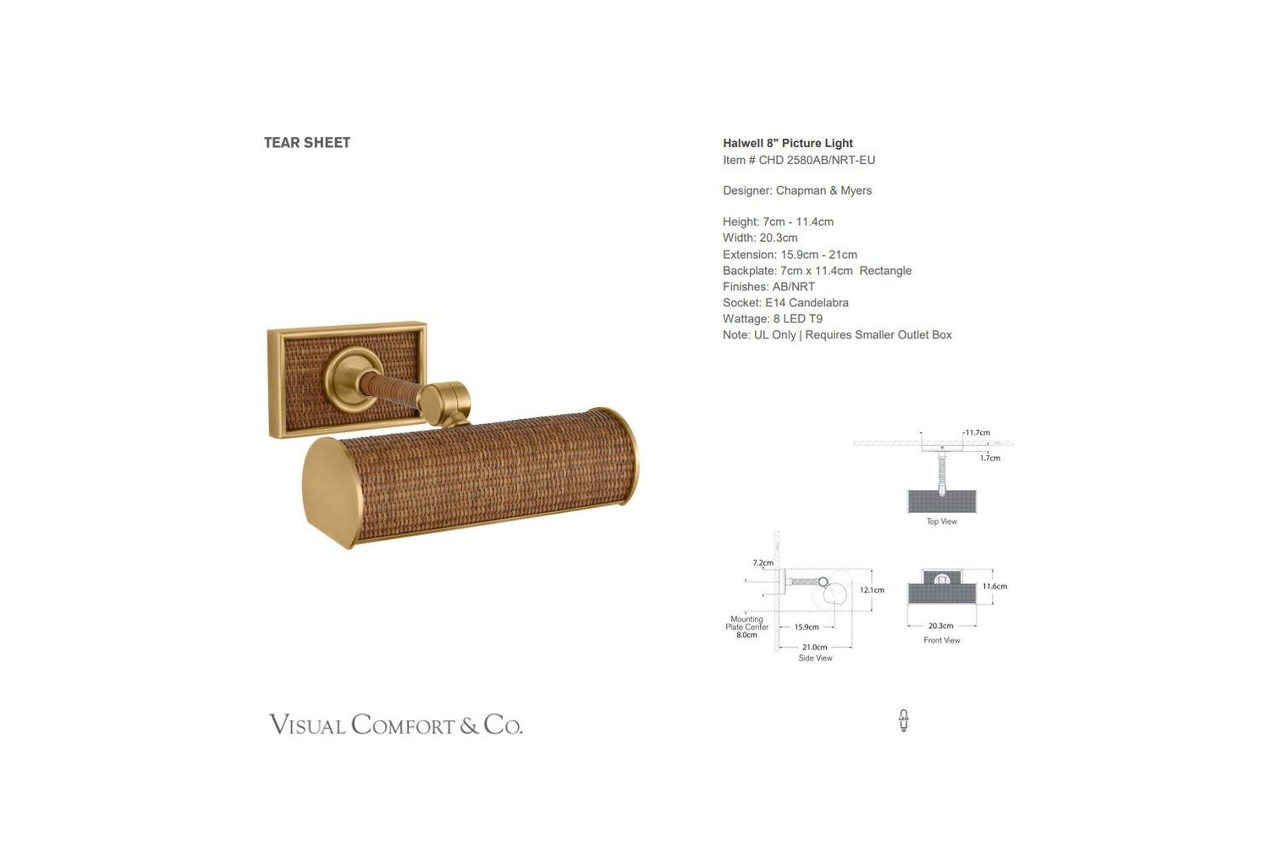Visual Comfort E F Chapman Halwell 8 Picture Light