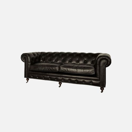 Attwood Court Leather Sofa | Black