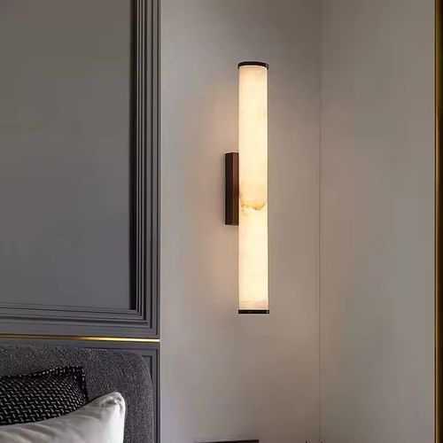 Natural Marble Cylinder Wall Sconce