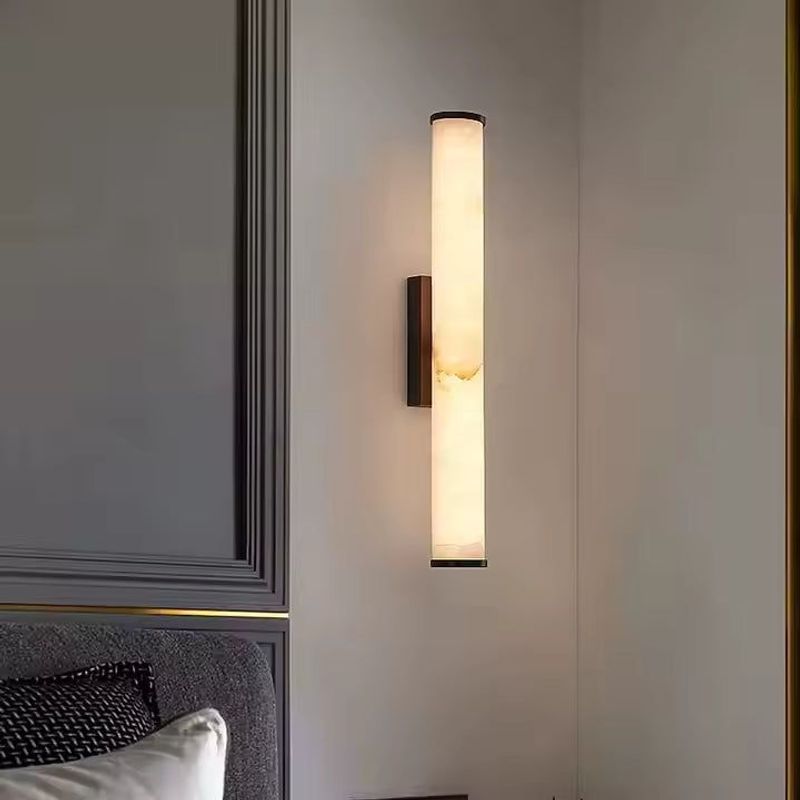 Natural Marble Cylinder Wall Sconce